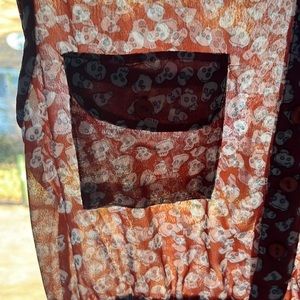 Sheer skull short tank dress